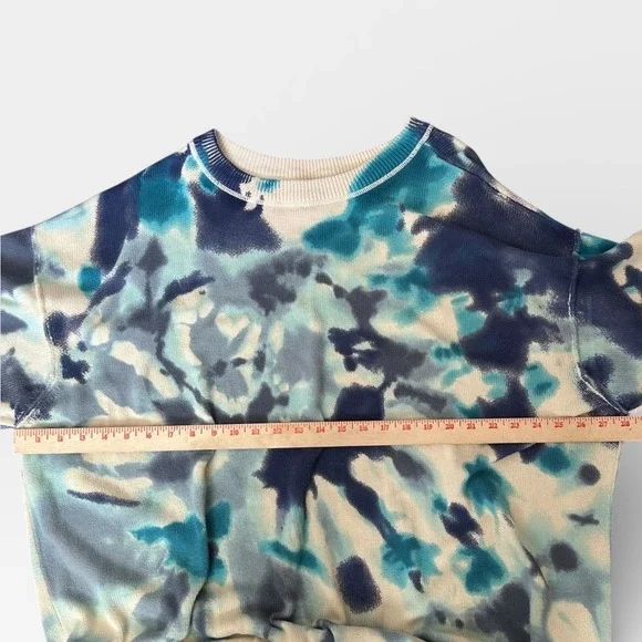 Natural Life Sweater L/XL Blue Cream Tie Dye Taylor Oversized Long Sleeve Cotton - Picture 6 of 9